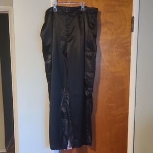 a new day Black Satin Women's Relaxed Fit CargoPants